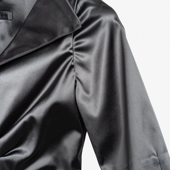 Paul Hardy Deep Green Satin Ruched Blouse - Picture 5 of 9